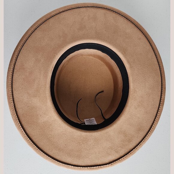 TIME AND TRU Boater Hat with Rope Trim in Tan Brown | Wide Brimmed Hat - Picture 8 of 10